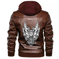 Viking Abstract Horned Dragon Leather Jacket RLT12 - Wonder Print Shop