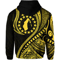 Aitutaki Cook Islands Hoodie Gold Polynesian Wave Style - Wonder Print Shop