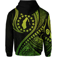 Aitutaki Cook Islands Hoodie Green Polynesian Wave Style - Wonder Print Shop