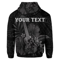Custom Hawaiian Hawaii Ukulele Flower Hoodie Gray - Wonder Print Shop