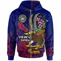 American Samoa Hoodie Custom Seal With National Flowers Polynesian Patterns LT10 - Wonder Print Shop