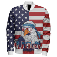 American Flag Eagle Style Sleeve Zip Bomber Jacket RLT12 - Wonder Print Shop