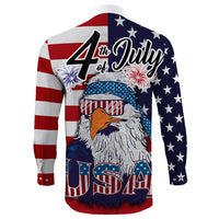 American Flag Eagle Style Long Sleeve Button Shirt RLT12 - Wonder Print Shop