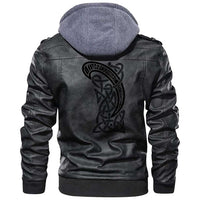 Viking Clothing Viking Ancient Celtic Scandinavian Knot Zipper Leather Jacket RLT12 - Wonder Print Shop