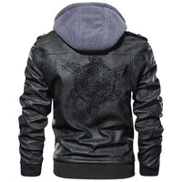 Viking Clothing Viking Ancient Decorative Dragon In Celtic Style Zipper Leather Jacket RLT12 - Wonder Print Shop