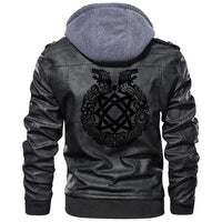 Viking Clothing Viking Ancient Slavic Ornament Symbols Of Slavic Gods Zipper Leather Jacket RLT12 - Wonder Print Shop