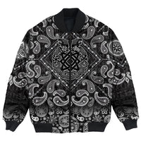 Viking Bomber Jacket Ancient Slavic Ornament Symbols Of Slavic Gods with Bandana Paisley Style RLT12 - Wonder Print Shop
