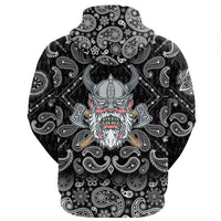 Viking Hoodie Angry Old with Bandana Paisley Style RLT12 - Wonder Print Shop