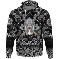 Viking Hoodie Angry Old with Bandana Paisley Style RLT12 - Wonder Print Shop