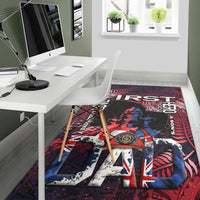 (Custom Personalised) Fathers Day - New Zealand Firefighter Dad Area Rug - Maori Pattern LT9 - Wonder Print Shop