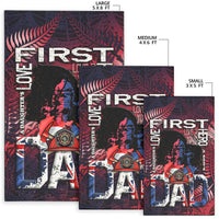 (Custom Personalised) Fathers Day - New Zealand Firefighter Dad Area Rug - Maori Pattern LT9 - Wonder Print Shop