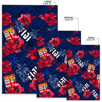 Fiji Hibiscus Area Rug Hawaii Style No.2 LT6 - Wonder Print Shop