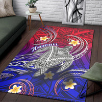 Hawaii Area Rug Hawaiian Turtle Plumeria Mixed Polynesian Style LT9 - Wonder Print Shop