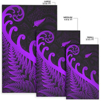 Set of purple koru fern rugs: small 3x5, medium 4x6, large 5x8