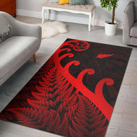 New Zealand Rugby Maori Area Rug Silver Fern Koru Vibes Red LT8 - Wonder Print Shop