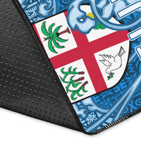 Fiji Area Rug Tapa Patterns Blue Style LT6 - Wonder Print Shop