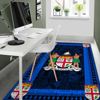Fiji Area Rug Black And Blue Style No.1 LT6 - Wonder Print Shop