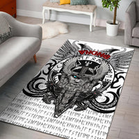 Viking Vegvisir Odin With Huginn And Muninn Area Rug LT2 - Wonder Print Shop
