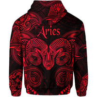 Aries Zodiac Polynesian Hoodie Unique Style Red LT8 - Wonder Print Shop