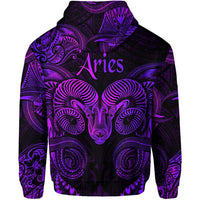 Aries Zodiac Polynesian Hoodie Unique Style Purple LT8 - Wonder Print Shop