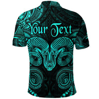 Custom Aries Zodiac Polynesian Polo Shirt Unique Style Turquoise LT8 - Wonder Print Shop