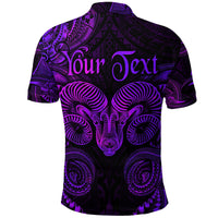 Custom Aries Zodiac Polynesian Polo Shirt Unique Style Purple LT8 - Wonder Print Shop