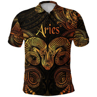 Custom Aries Zodiac Polynesian Polo Shirt Unique Style Gold LT8 - Wonder Print Shop