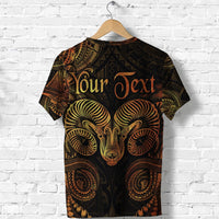 Custom Aries Zodiac Polynesian T Shirt Unique Style Gold LT8 - Wonder Print Shop