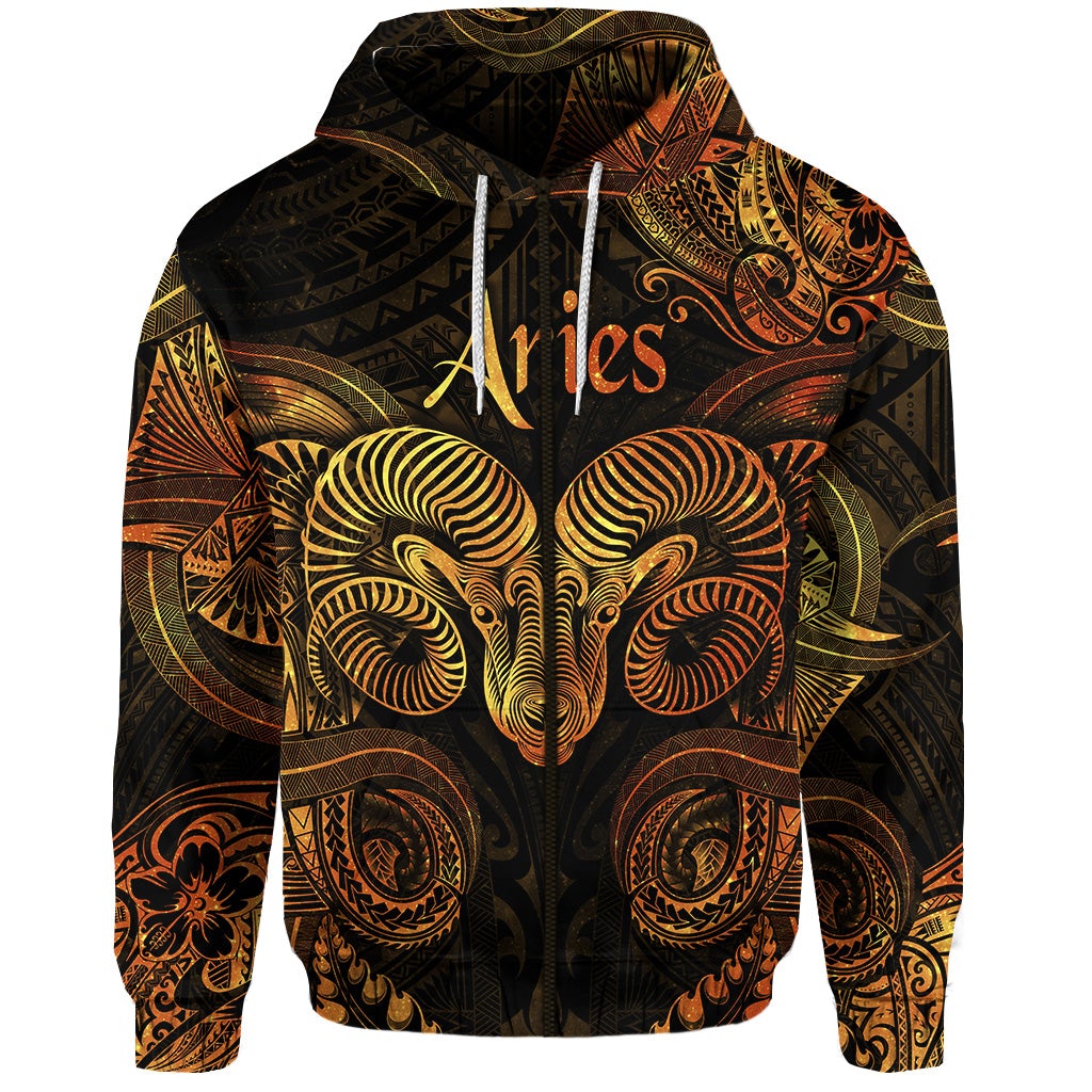 custom-personalised-aries-zodiac-polynesian-zip-hoodie-unique-style-gold