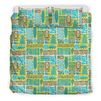 Hawaii Seamless Exotic Tiki Pattern Bedding Set - Wonder Print Shop
