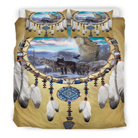 Wolves Dreamcatcher Native American Bedding Set LT10 - Wonder Print Shop