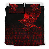 Viking Bedding Set The Raven Of Odin Rune, Red RLT12 - Wonder Print Shop