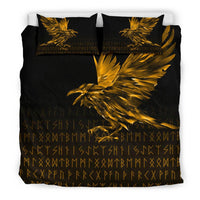 Viking Bedding Set The Raven Of Odin Rune, Gold RLT12 - Wonder Print Shop