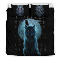 Viking Bedding Set, Fenrir Viking Wolf and Moon RLT12 - Wonder Print Shop