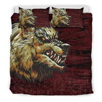 Viking Bedding Set Fenrir On The Blood Moon Background RLT12 - Wonder Print Shop