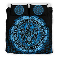 Viking Bedding Set Raven Celtic Cyan RLT12 - Wonder Print Shop