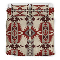 Native American Pattern Brown and Red Bedding Set LT10 - Wonder Print Shop