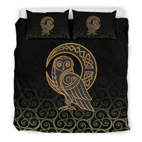 Viking Bedding Set Owl Celtic On Triskels Background RLT12 - Wonder Print Shop