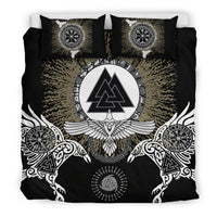 Viking Bedding Set Raven, Valknut and Vegvisir RLT12 - Wonder Print Shop