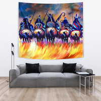 5 Warriors Native American Tapestry LT10 - Wonder Print Shop