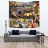 Thunderbird Wolf Horse Native American Tapestry LT10 - Wonder Print Shop