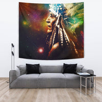 Native American Galaxy Chief Painting All Over Hoodie Tapestry LT10 - Wonder Print Shop