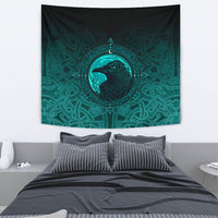 Viking Tapestry, Ethnic Odin Raven Cyan RLT12 - Wonder Print Shop
