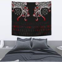 Viking Tapestry - Double Dragon Tattoo and Vegvisir Blood RLT12 - Wonder Print Shop