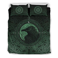 Viking Bedding Set, Ethnic Odin Raven Green RLT12 - Wonder Print Shop