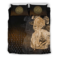Viking Bedding Set Odin Raven Viking Gold RLT12 - Wonder Print Shop