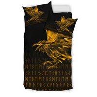Viking Bedding Set The Raven Of Odin Rune, Gold RLT12 - Wonder Print Shop