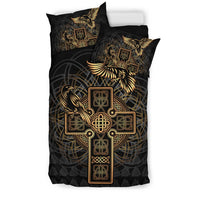Viking Bedding Set Odin's Celtic Raven Tattoo RLT12 - Wonder Print Shop