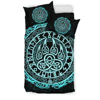 Viking Bedding Set Viking Bear Claws Cyan Tattoo RLT12 - Wonder Print Shop