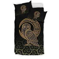 Viking Bedding Set Owl Celtic On Triskels Background RLT12 - Wonder Print Shop